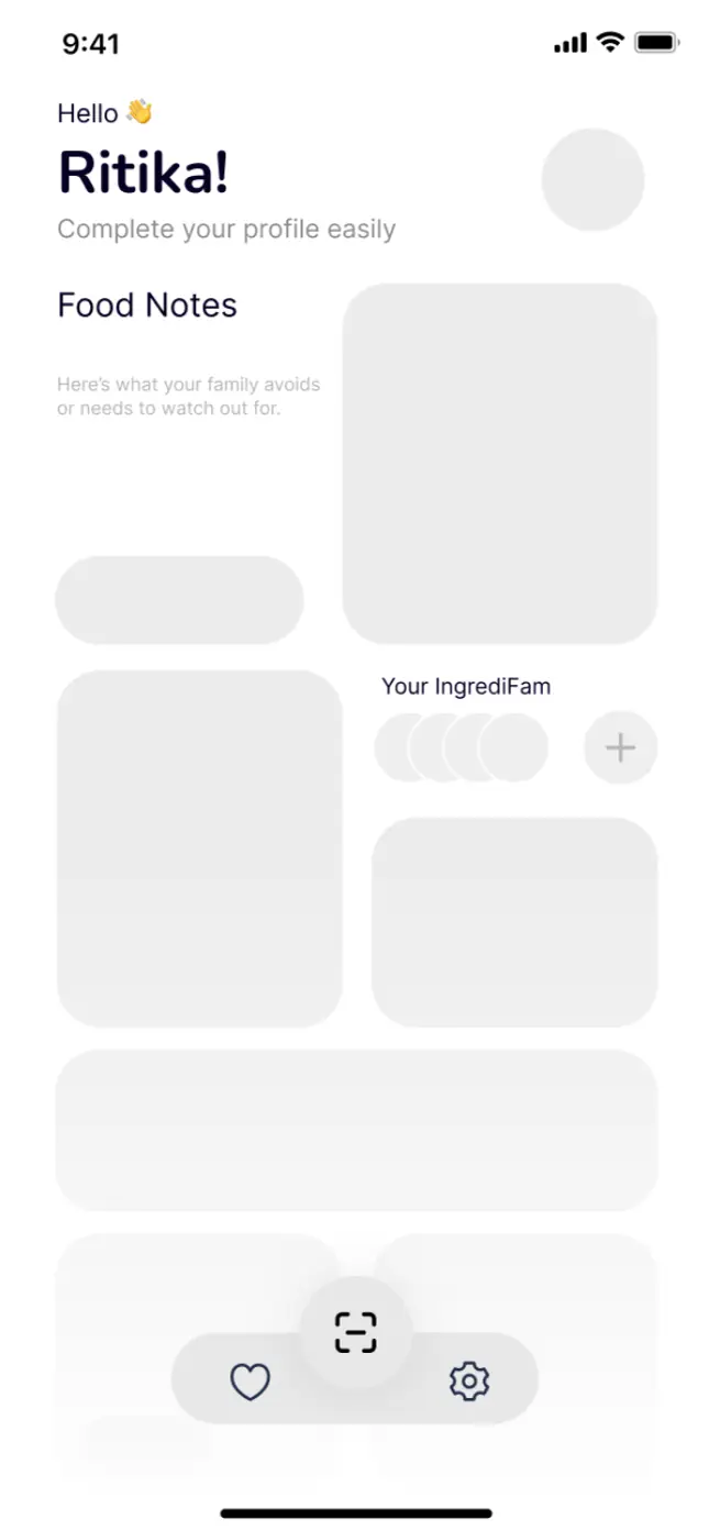 IngrediCheck wireframe screenshot