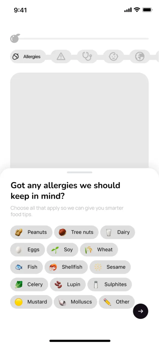 IngrediCheck wireframe screenshot