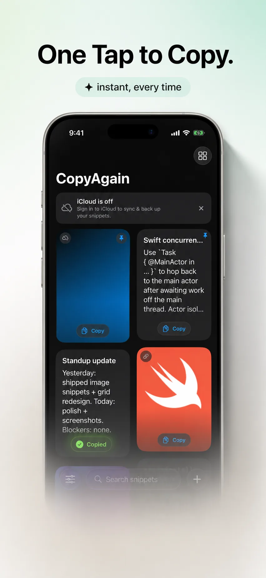 CopyAgain screen 1