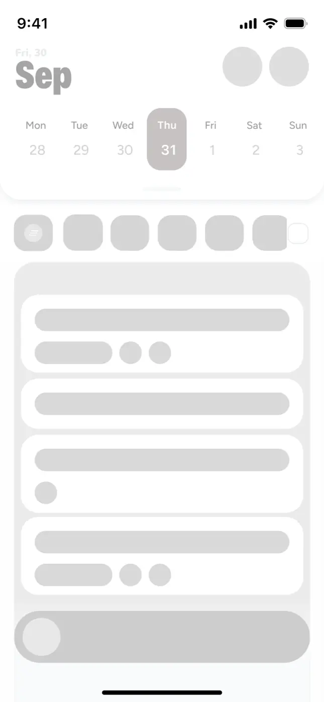 KIN Calendar wireframe screenshot