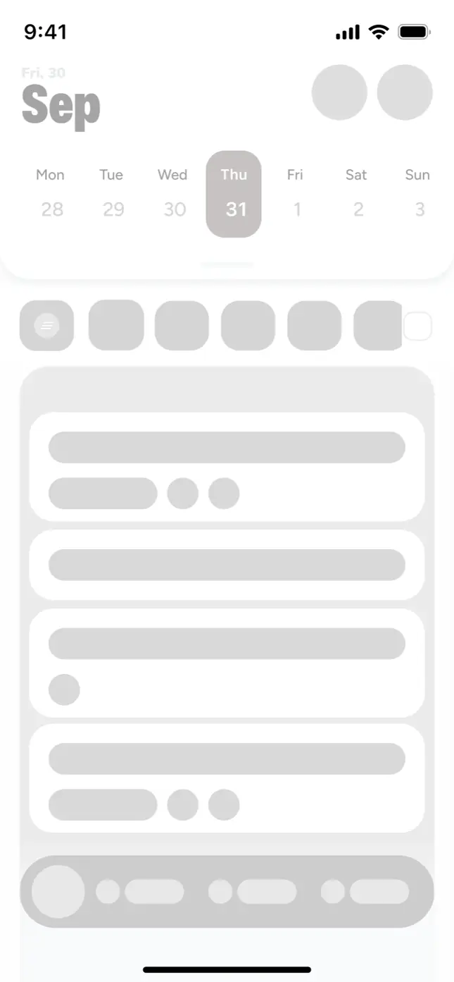 KIN Calendar wireframe screenshot