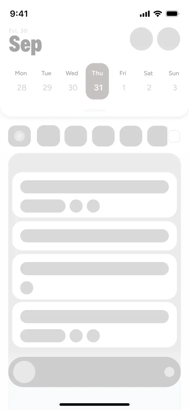 KIN Calendar wireframe screenshot