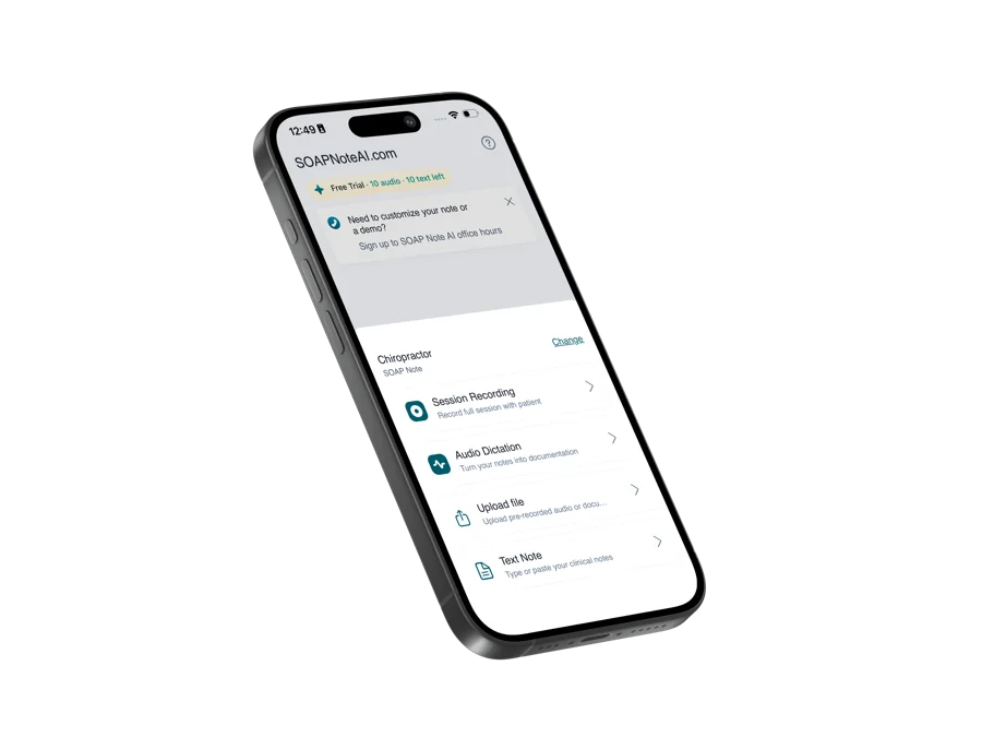 Soap Note AI iOS app screenshot