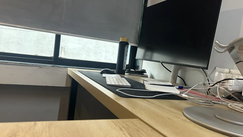 A desk at the Eightinity studio in Baner, Pune