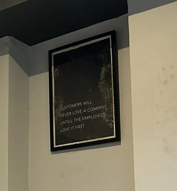 Studio poster: customers will never love a company until the employees love it first